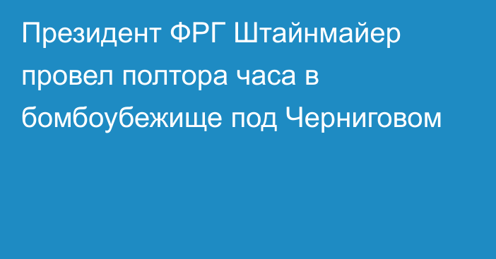 Президент ФРГ Штайнмайер провел полтора часа в бомбоубежище под Черниговом