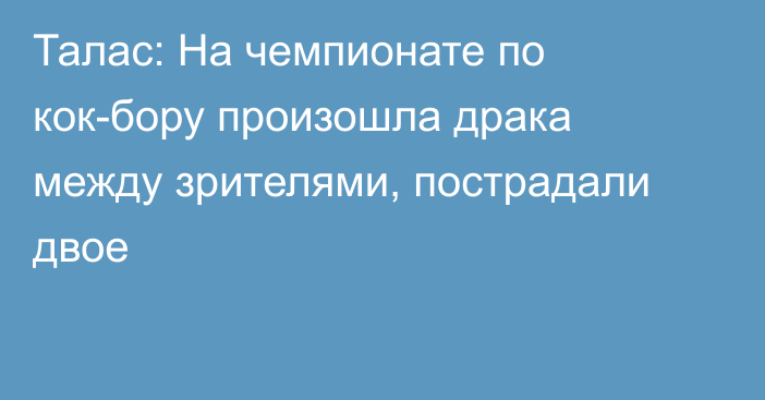 Талас: На чемпионате по кок-бору произошла драка между зрителями, пострадали двое