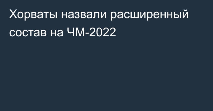 Хорваты назвали расширенный состав на ЧМ-2022