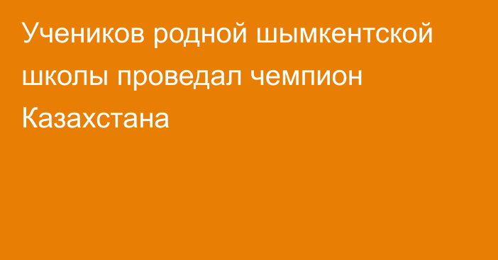 Учеников родной шымкентской школы проведал чемпион Казахстана