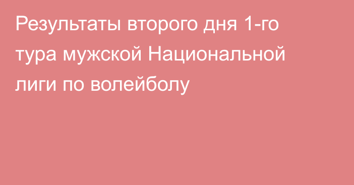 Результаты второго дня 1-го тура мужской Национальной лиги по волейболу