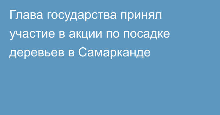 Глава государства принял участие в акции по посадке деревьев в Самарканде