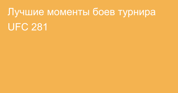 Лучшие моменты боев турнира UFC 281