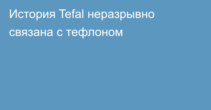 История Tefal неразрывно связана с тефлоном