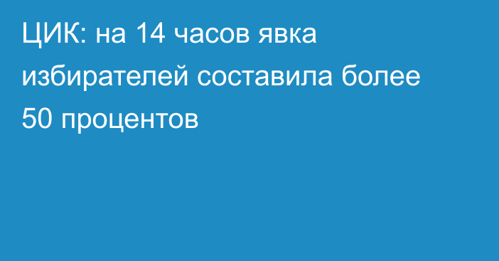 ЦИК: на 14 часов явка избирателей составила более 50 процентов