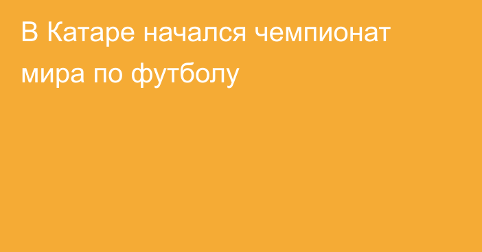 В Катаре начался чемпионат мира по футболу