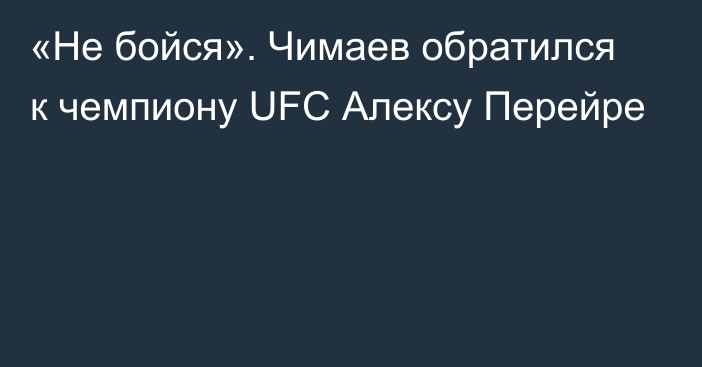 «Не бойся». Чимаев обратился к чемпиону UFC Алексу Перейре