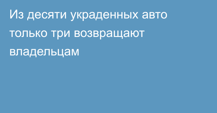 Из десяти украденных авто только три возвращают владельцам