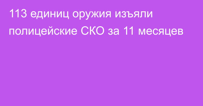 113 единиц оружия изъяли полицейские СКО за 11 месяцев