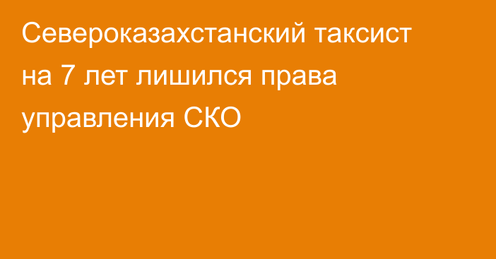 Североказахстанский таксист на 7 лет лишился права управления СКО