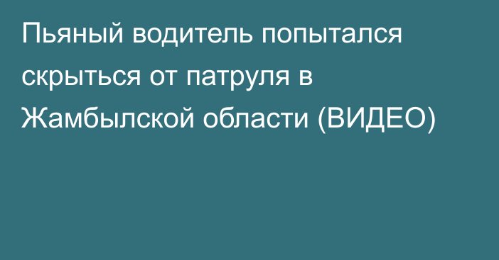 Пьяный водитель попытался скрыться от патруля в Жамбылской области (ВИДЕО)