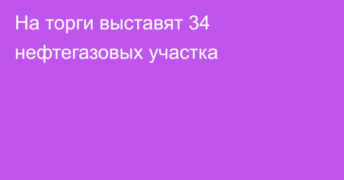 На торги выставят 34 нефтегазовых участка