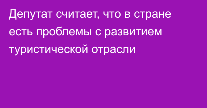 Депутат считает, что в стране есть проблемы с развитием туристической отрасли