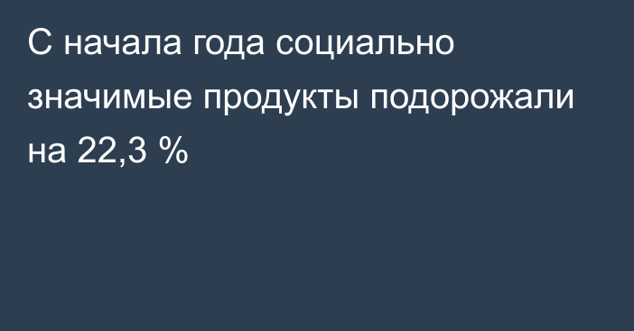 С начала года социально значимые продукты подорожали на 22,3 %