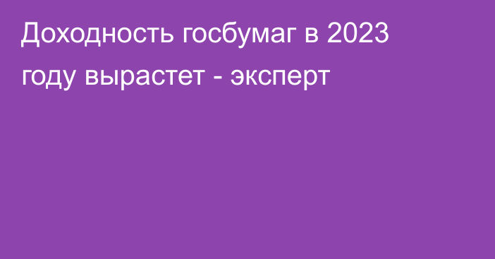 Доходность госбумаг в 2023 году вырастет - эксперт