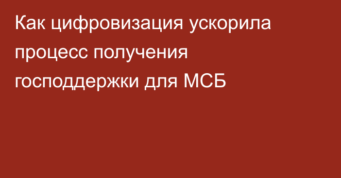 Как цифровизация ускорила процесс получения господдержки для МСБ