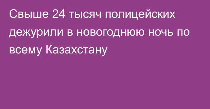 Свыше 24 тысяч полицейских дежурили в новогоднюю ночь по всему Казахстану