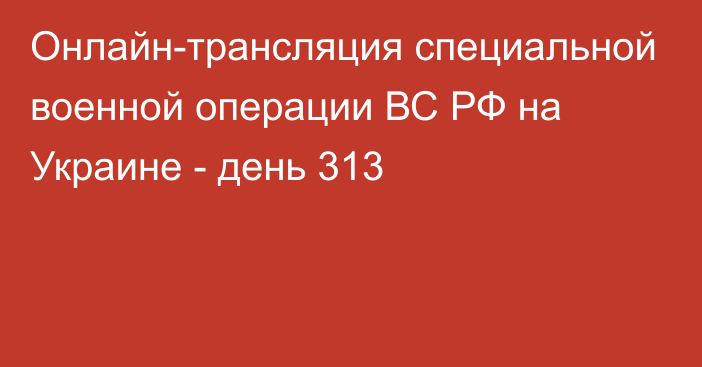 Онлайн-трансляция специальной военной операции ВС РФ на Украине - день 313