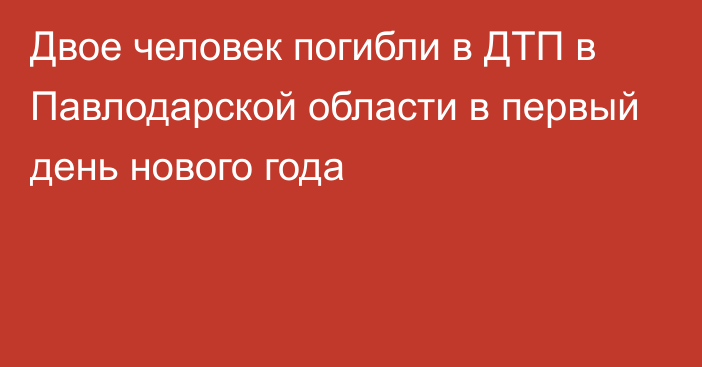 Двое человек погибли в ДТП в Павлодарской области в первый день нового года