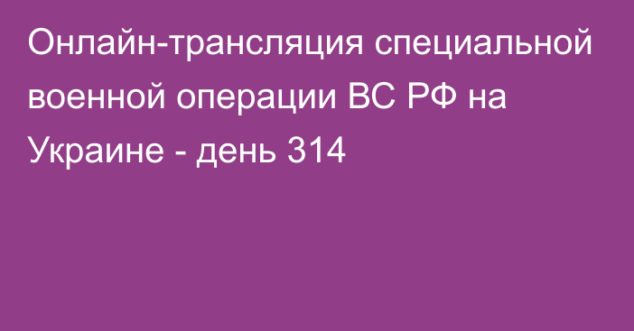 Онлайн-трансляция специальной военной операции ВС РФ на Украине - день 314