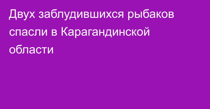 Двух заблудившихся рыбаков спасли в Карагандинской области