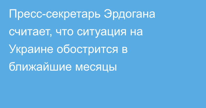 Пресс-секретарь Эрдогана считает, что ситуация на Украине обострится в ближайшие месяцы