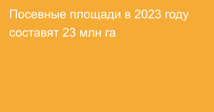 Посевные площади в 2023 году составят 23 млн га