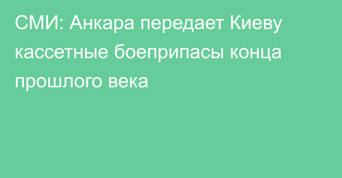 СМИ: Анкара передает Киеву кассетные боеприпасы конца прошлого века