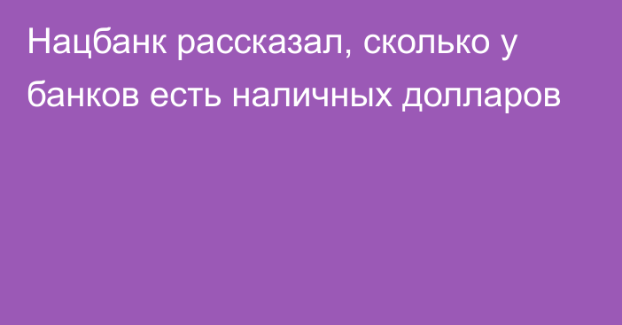 Нацбанк рассказал, сколько у банков есть наличных долларов