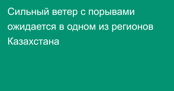 Сильный ветер с порывами ожидается в одном из регионов Казахстана