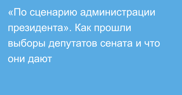 «По сценарию администрации президента». Как прошли выборы депутатов сената и что они дают