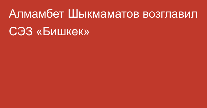 Алмамбет Шыкмаматов возглавил СЭЗ «Бишкек»