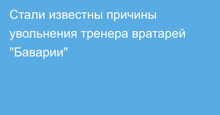 Стали известны причины увольнения тренера вратарей 