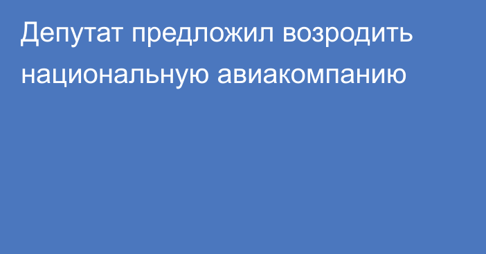 Депутат предложил возродить национальную авиакомпанию