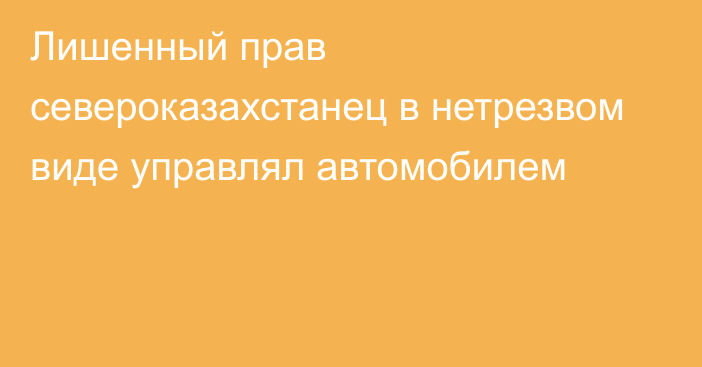 Лишенный прав североказахстанец в нетрезвом виде управлял автомобилем