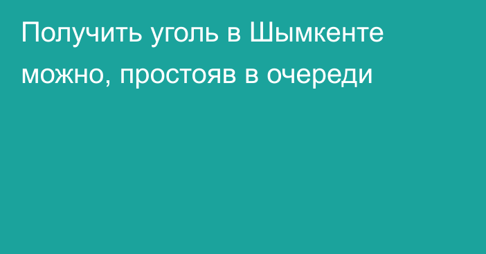 Получить уголь в Шымкенте можно, простояв в очереди