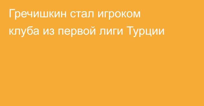 Гречишкин стал игроком клуба из первой лиги Турции