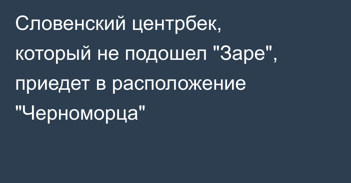 Словенский центрбек, который не подошел 