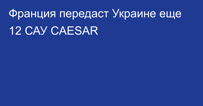 Франция передаст Украине еще 12 САУ CAESAR