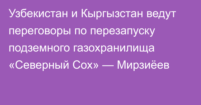 Узбекистан и Кыргызстан ведут переговоры по перезапуску подземного газохранилища «Северный Сох» — Мирзиёев