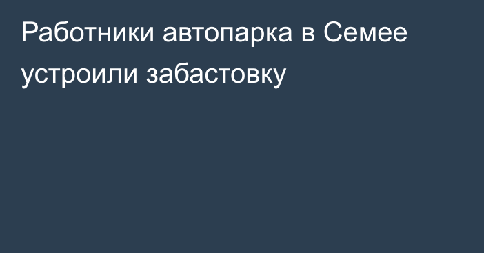 Работники автопарка в Семее устроили забастовку