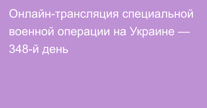 Онлайн-трансляция специальной военной операции на Украине — 348-й день