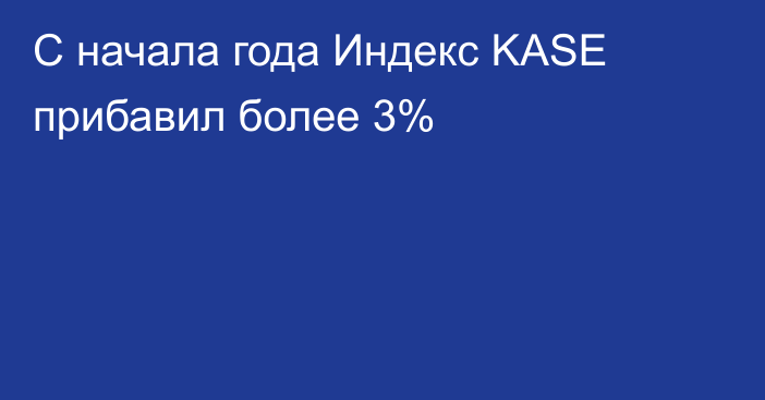 С начала года Индекс KASE прибавил более 3%