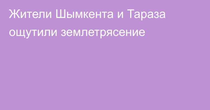 Жители Шымкента и Тараза ощутили землетрясение