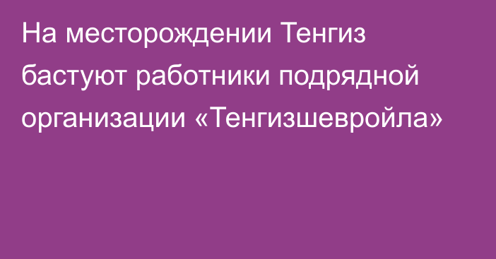 На месторождении Тенгиз бастуют работники подрядной организации «Тенгизшевройла»