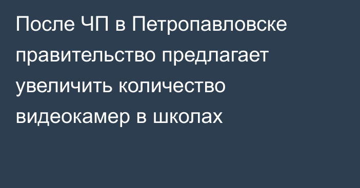 После ЧП в Петропавловске правительство предлагает увеличить количество видеокамер в школах