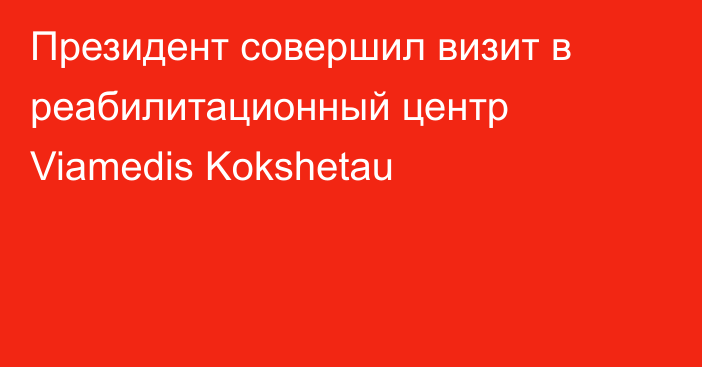 Президент совершил визит в реабилитационный центр Viamedis Kokshetau