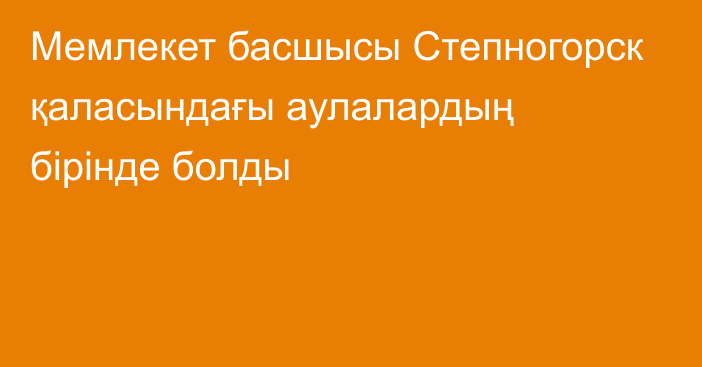 Мемлекет басшысы Степногорск қаласындағы аулалардың бірінде болды