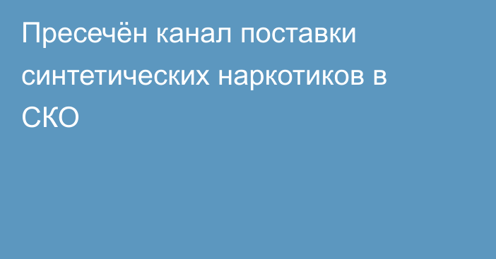 Пресечён канал поставки синтетических наркотиков в СКО