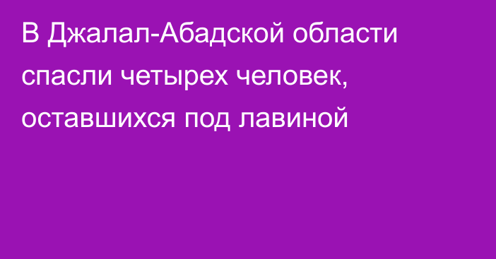 В Джалал-Абадской области спасли четырех человек, оставшихся под лавиной